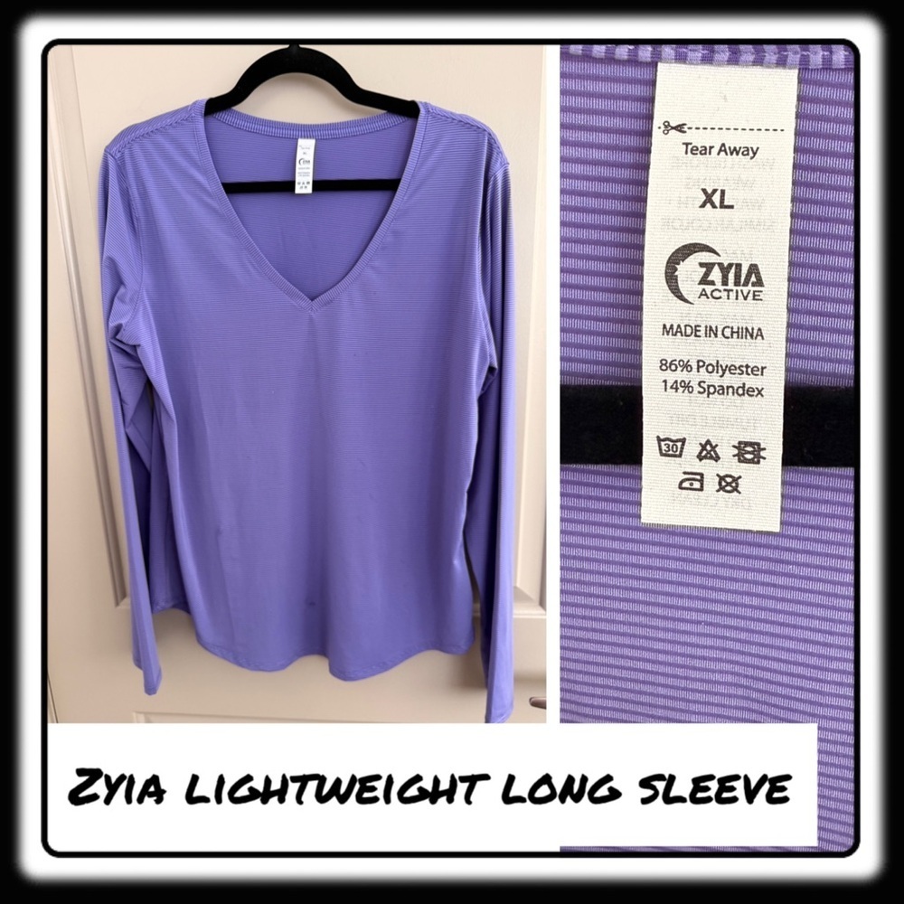 Zyia Purple Primo long sleeve tee XL vneck